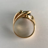 Vintage Green Tourmaline Ring 14k