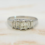 Vintage Step Cut Diamond Band Platinum