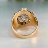 Vintage Old Cut Diamond Bombe Ring 14k/Platinum