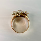 Vintage Old Cut Diamond Bombe Ring 14k/Platinum