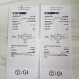 3.18ctw IGI Cert Lab Diamond Studs 14k White Gold