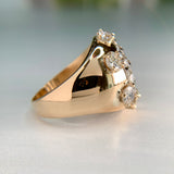 Vintage Old Cut Diamond Bombe Ring 14k/Platinum