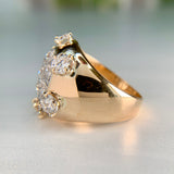 Vintage Old Cut Diamond Bombe Ring 14k/Platinum