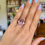 25.86ct Kunzite and Diamond Ring Platinum