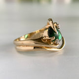Vintage Green Tourmaline Ring 14k