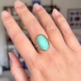 Bezel Set Turquoise Ring 14k
