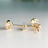 Yellow Gold 1ctw Bezel Round Cut Lab Diamond Studs 10k