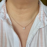 Custom Asscher Cut Lab Diamond Necklace 14k
