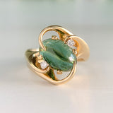 Vintage Green Tourmaline Ring 14k