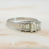 Vintage Step Cut Diamond Band Platinum