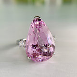 25.86ct Kunzite and Diamond Ring Platinum
