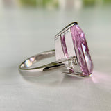 25.86ct Kunzite and Diamond Ring Platinum