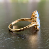 Opal and Diamond Flower Ring 14k