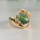 Vintage Green Tourmaline Ring 14k