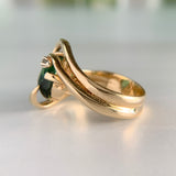 Vintage Green Tourmaline Ring 14k