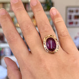 Vintage Lab Grown Color Change Sapphire Ring 14k