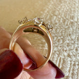 Vintage Old Cut Diamond Bombe Ring 14k/Platinum