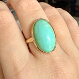 Bezel Set Turquoise Ring 14k