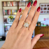 Vintage Old Cut Diamond Bombe Ring 14k/Platinum