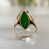 Vintage Jade Navette Ring 14k