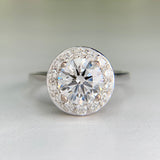 Diamond Halo Engagement Ring 14k