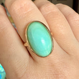 Bezel Set Turquoise Ring 14k