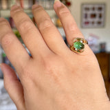 Vintage Green Tourmaline Ring 14k