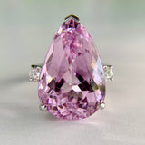 25.86ct Kunzite and Diamond Ring Platinum