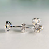 White Gold 1ctw Bezel Round Cut Lab Diamond Studs 10k