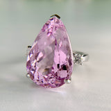 25.86ct Kunzite and Diamond Ring Platinum