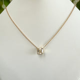 Custom Asscher Cut Lab Diamond Necklace 14k
