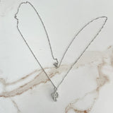 Diamond Music Note Necklace 14k