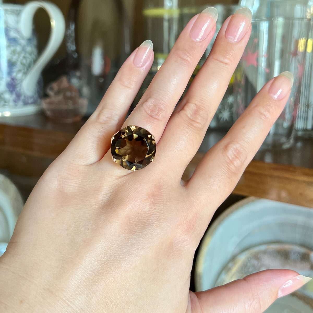 14K Brown Quartz orders Ring