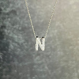 Diamond Initial “N” Necklace 10k