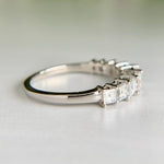 Platinum Graduated Carre Cut Diamond Band
