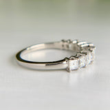 Platinum Graduated Carre Cut Diamond Band