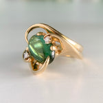 Vintage Green Tourmaline Ring 14k