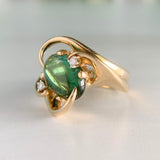 Vintage Green Tourmaline Ring 14k
