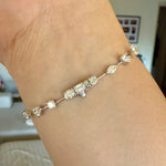 4.52ct Multi-Shape Lab Diamond Tennis Bracelet 14k