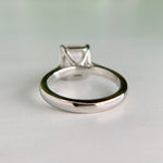 Antique Cut Emerald Lab Diamond Ring Platinum