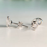 White Gold 1ctw Bezel Pear Cut Lab Diamond Studs 10k