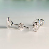 White Gold 1ctw Bezel Pear Cut Lab Diamond Studs 10k
