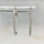 1.68ctw Small Oval Lab Diamond Inside Out Hoops 14k White Gold