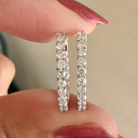 Small Inside Out Lab Diamond Huggie Earrings 14k