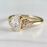 David Klass Oval Lab Diamond Ring 14k