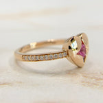 Sapphire and Diamond Heart Ring 14k