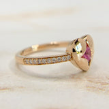 Sapphire and Diamond Heart Ring 14k