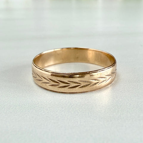 Vintage Wheat Pattern Band 10k