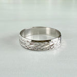 White Gold Pattern Band 14k
