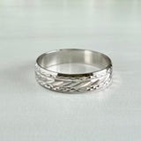 White Gold Pattern Band 14k